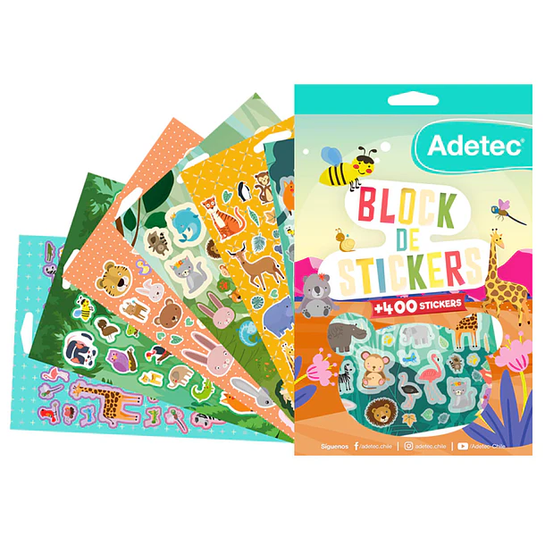 BLOCK DE STICKERS ADETEC LOS ANIMALES 2