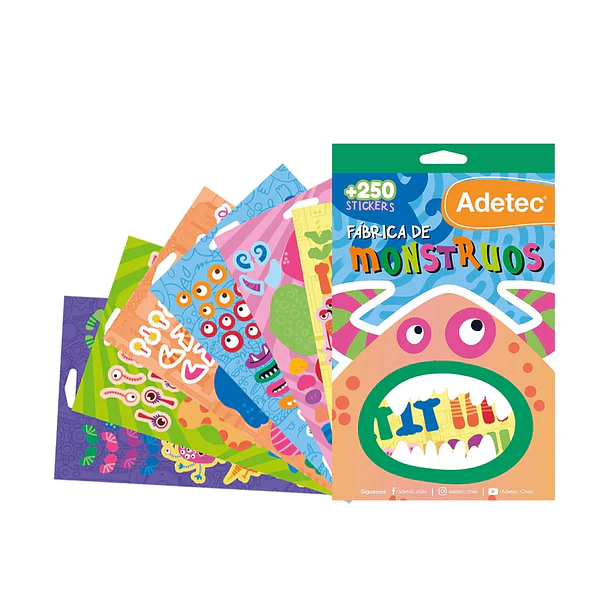 BLOCK DE STICKERS FÁBRICA DE MONSTRUOS +250 STICKERS ADETEC 3