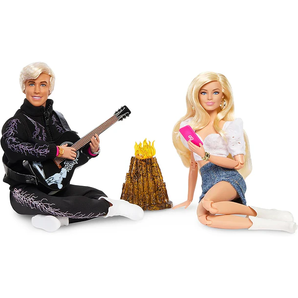 BARBIE THE MOVIE SET BARBIE Y KEN ESCENA FOGATA 1