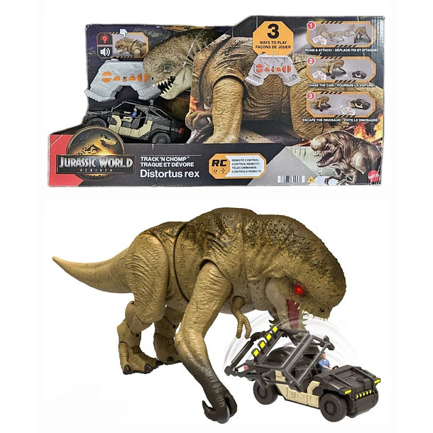 JURASSIC WORLD DISTORTUS REX RC CON VEHÍCULO 1