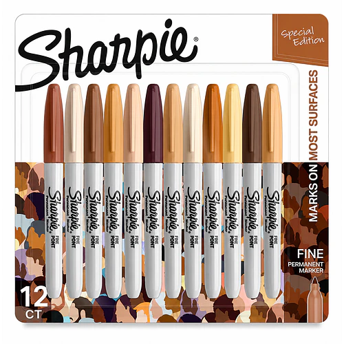 SHARPIE - SET 12 PLUMONES PERMANENTES PUNTA FINA RETRATOS