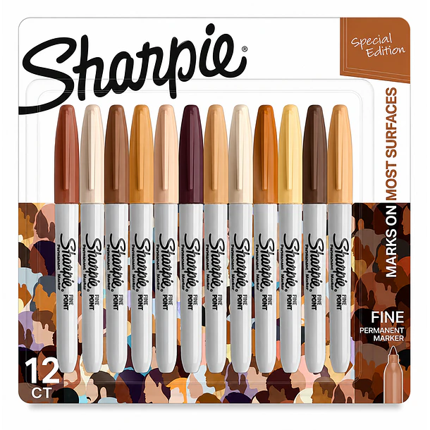 SHARPIE - SET 12 PLUMONES PERMANENTES PUNTA FINA RETRATOS 1