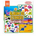 ÁLBUM STICKERS REUTILIZABLES DINOSAURIOS Y ANIMALES ARTEL 1