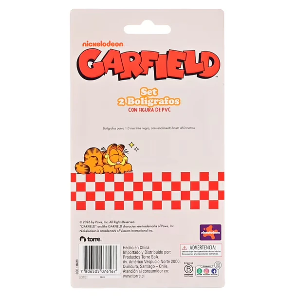 SET 2 BOLÍGRAFOS GARFIELD FIGURAS DECORATIVAS TORRE 5