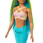 BARBIE MUÑECA SIRENA CABELLO VERDE Y AZUL MATTEL HRR03 3