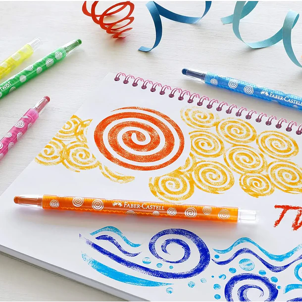CRAYONES DE CERA RETRÁCTILES FABER-CASTELL 12 COLORES TWIST 5