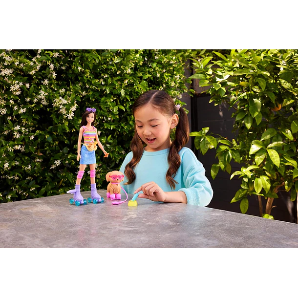BARBIE PETS PATINA CON PERRITO MORENA JMJ45 6