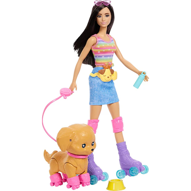 BARBIE PETS PATINA CON PERRITO MORENA JMJ45 1