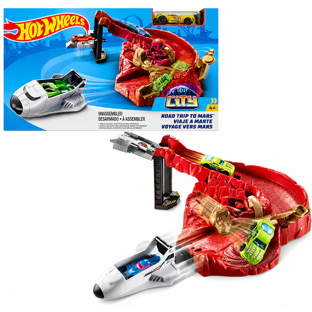 HOT WHEELS CITY VIAJE A MARTE PISTA CON AUTO 1