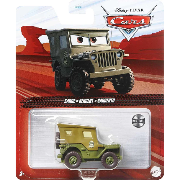 DISNEY PIXAR CARS SARGE METÁLICO ESCALA 1:55 MATTEL 3