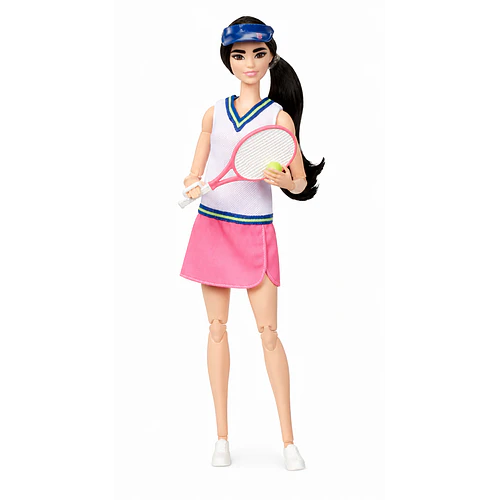 MUÑECA BARBIE TENISTA MATTEL CON RAQUETA Y PELOTA