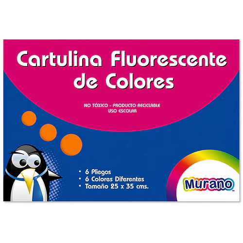 CARTULINA FLUORESCENTE MURANO 25X35 CM 6 COLORES