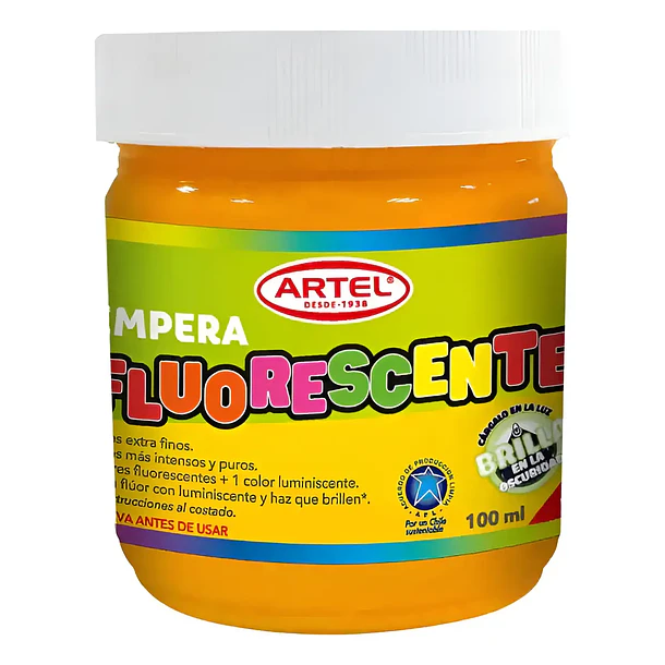 TÉMPERA FLUORESCENTE ARTEL NARANJA 100 ML