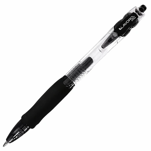 LÁPIZ GEL RETRÁCTIL 0.7 MM NEGRO LAVORO OFFICE