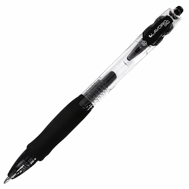 LÁPIZ GEL RETRÁCTIL 0.7 MM NEGRO LAVORO OFFICE
