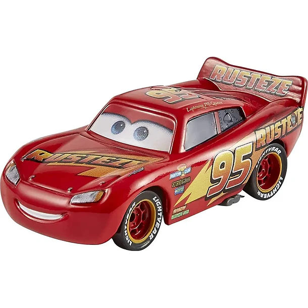 SET 3 AUTOS CARS METAL RAYO MCQUEEN MATE SHERIFF MATTEL 4
