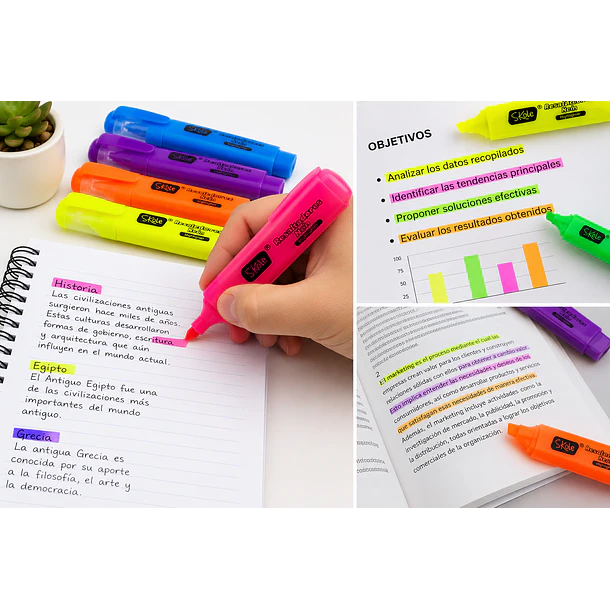 RESALTADORES NEÓN SKOLE CAJA 12 UNIDADES 6 COLORES 5
