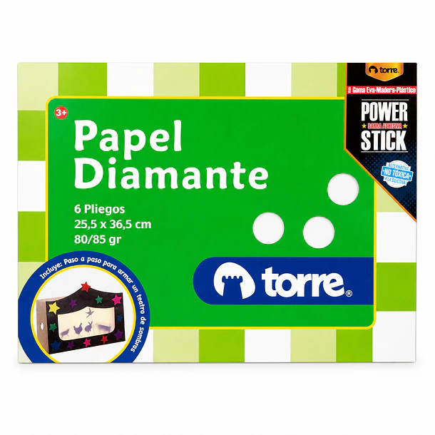 PAPEL DIAMANTE TORRE 6 PLIEGOS 25,5X36,5 80/85G TORRE