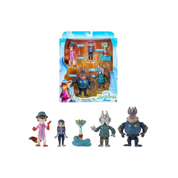 SET 5 FIGURAS ZOOTOPIA 2 PERSONAJES DISNEY 1