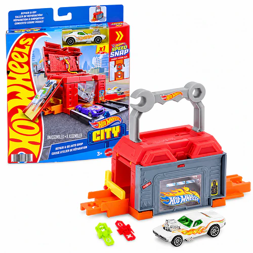 HOT WHEELS CITY TALLER PORTÁTIL REPARACION VEHICULOS