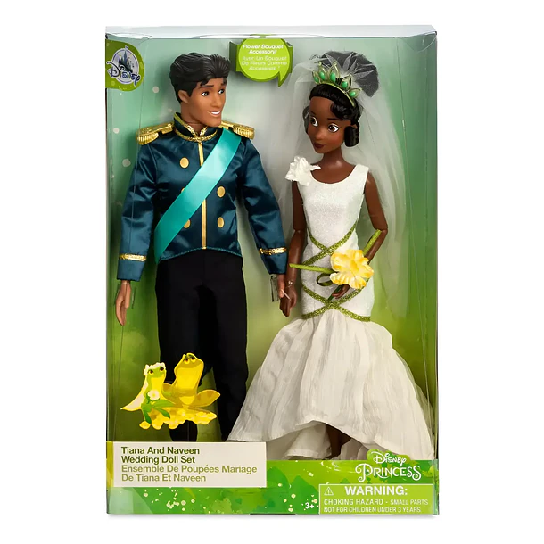 DISNEY TIANA Y NAVEEN SET MUÑECAS DE BODA OFICIAL 2