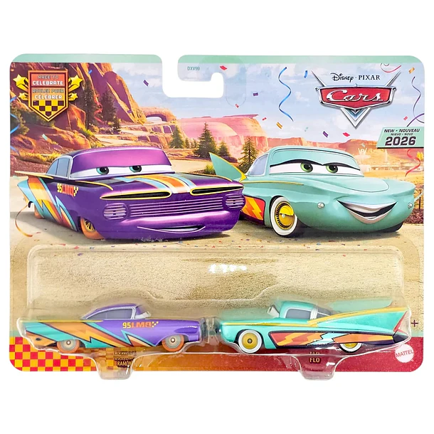 PACK DISNEY PIXAR CARS RAMONE Y FLO 1:55 ORIGINAL 1