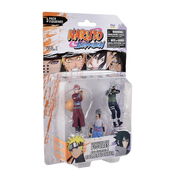 PACK 3 FIGURAS NARUTO GAARA SASUKE KAKASHI 7 CM 2