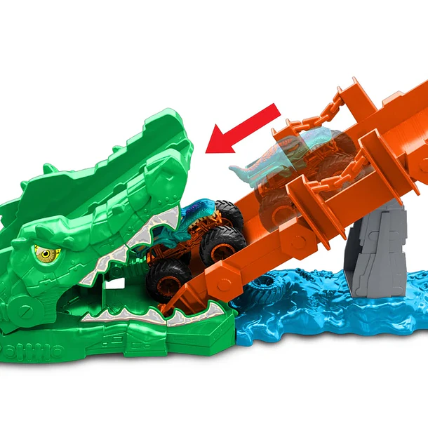 HOT WHEELS MONSTER TRUCKS DERRIBA AL COCODRILO 2