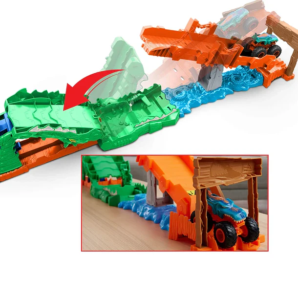HOT WHEELS MONSTER TRUCKS DERRIBA AL COCODRILO 3