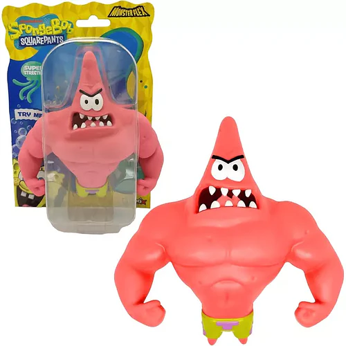 BOB ESPONJA FIGURA STRETCH GOMA PATRICIO MUSCULOSO 12CM