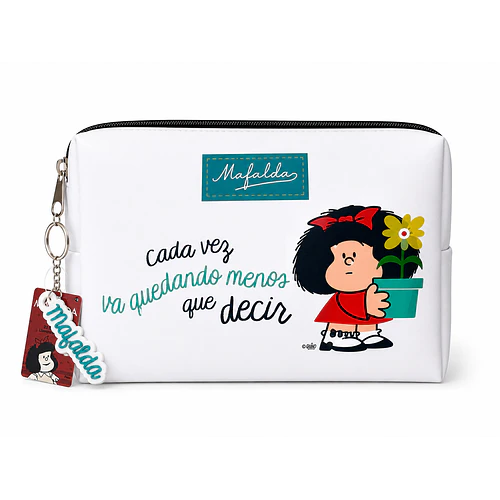 ESTUCHE MAFALDA CON LLAVERO 22X15X6 CM BLANCO