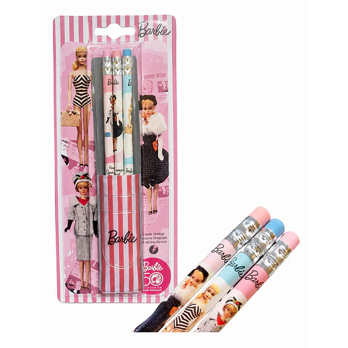 LAPIZ DE GRAFITO BARBIE 50 ANIVERSARIO BLISTER 4