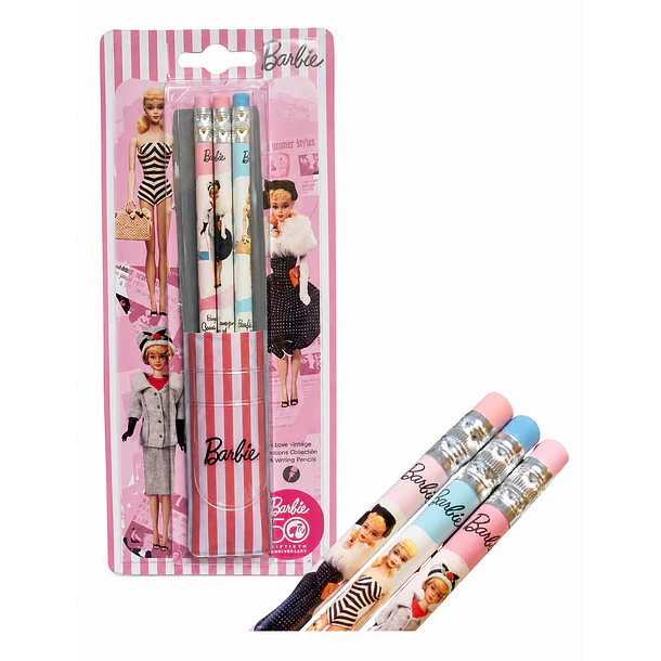LAPIZ DE GRAFITO BARBIE 50 ANIVERSARIO BLISTER 4