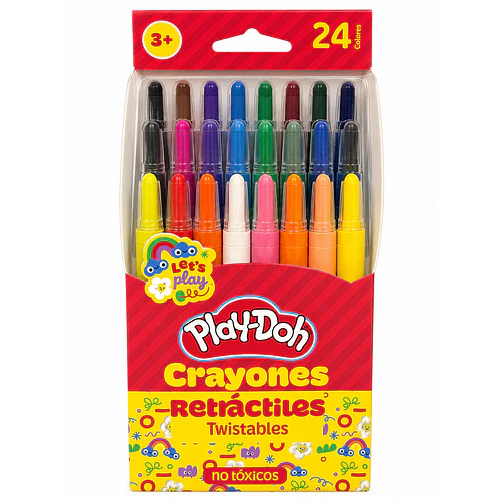 PLAY-DOH CRAYONES RETRÁCTILES TWISTABLES 24 COLORES