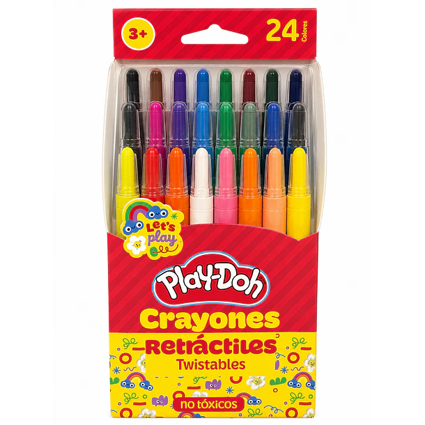 PLAY-DOH CRAYONES RETRÁCTILES TWISTABLES 24 COLORES 1