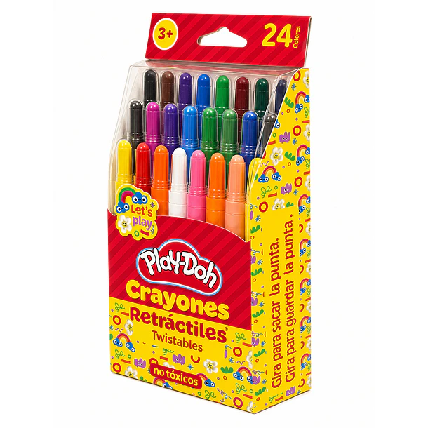 PLAY-DOH CRAYONES RETRÁCTILES TWISTABLES 24 COLORES 2