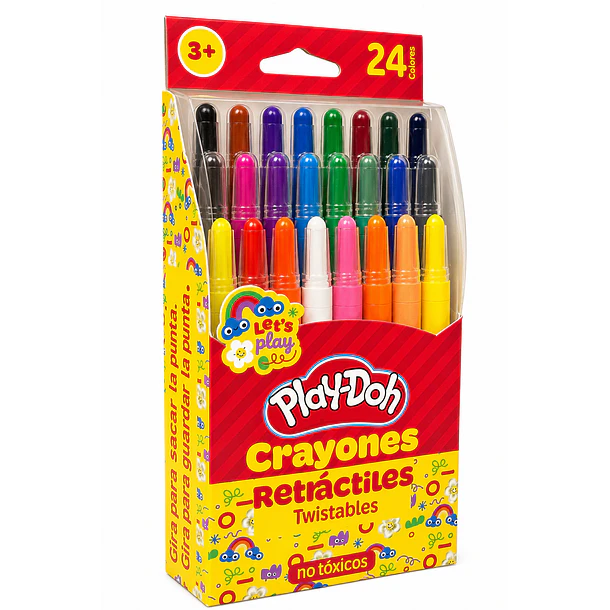 PLAY-DOH CRAYONES RETRÁCTILES TWISTABLES 24 COLORES 3