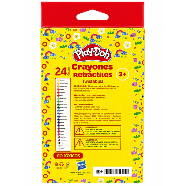 PLAY-DOH CRAYONES RETRÁCTILES TWISTABLES 24 COLORES 4
