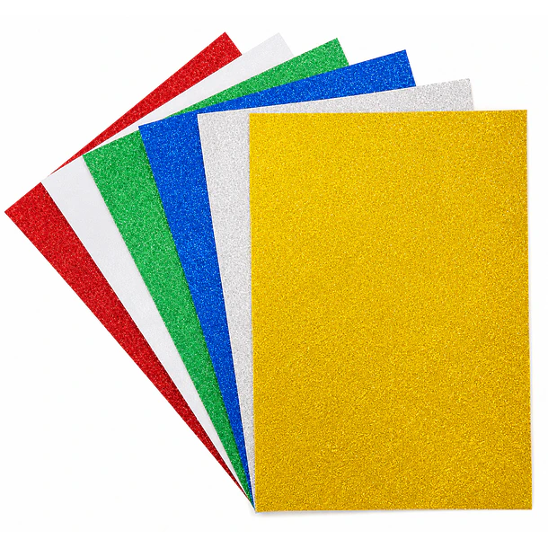GOMA EVA GLITTER EL LUCERO 20X30 CM 6 COLORES 3