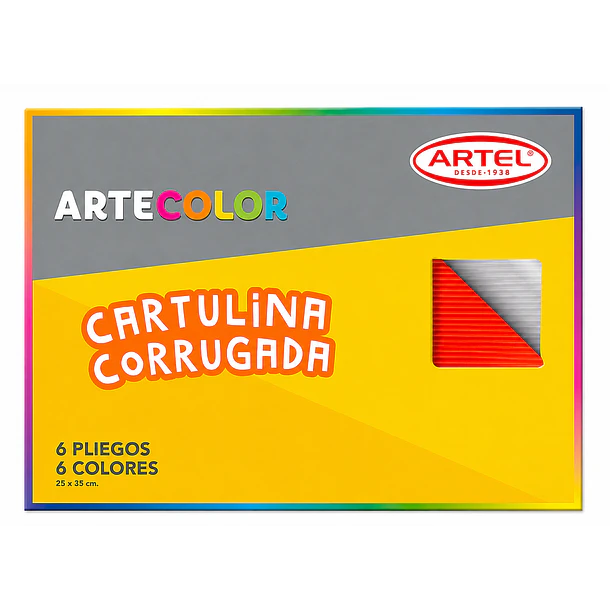 CARTULINA CORRUGADA ARTEL 6 COLORES 25X35 CM 2