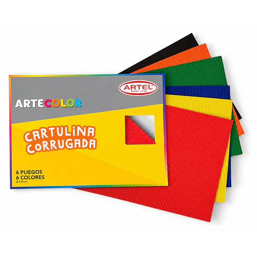 CARTULINA CORRUGADA ARTEL 6 COLORES 25X35 CM
