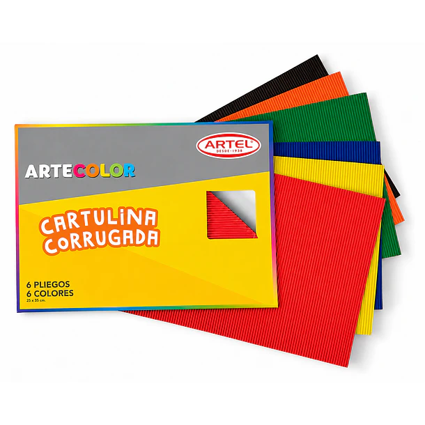 CARTULINA CORRUGADA ARTEL 6 COLORES 25X35 CM 1