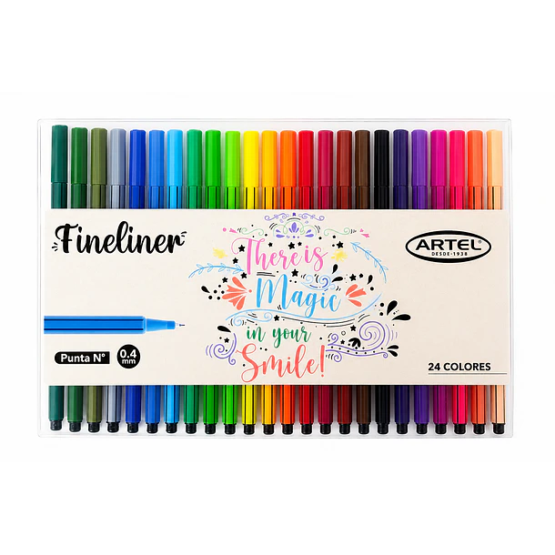 SET FINELINER TIRALÍNEAS ARTEL 24 COLORES 0,4 MM