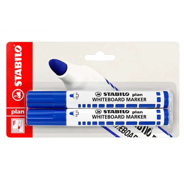 MARCADORES PIZARRA BLANCA STABILO PLAN AZUL 2 UNIDADES 1