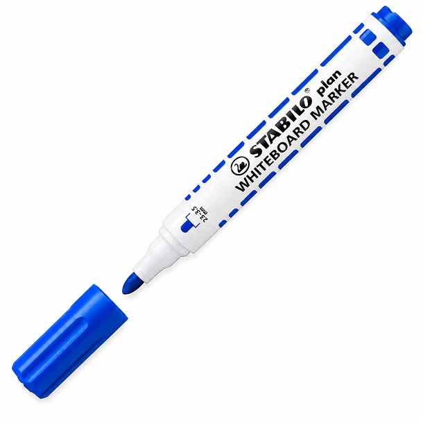 MARCADORES PIZARRA BLANCA STABILO PLAN AZUL 2 UNIDADES 3