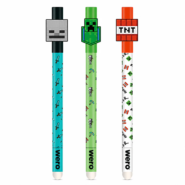 ROLLER BORRABLE WERO MINECRAFT TINTA AZUL TRAZO MEDIO 1