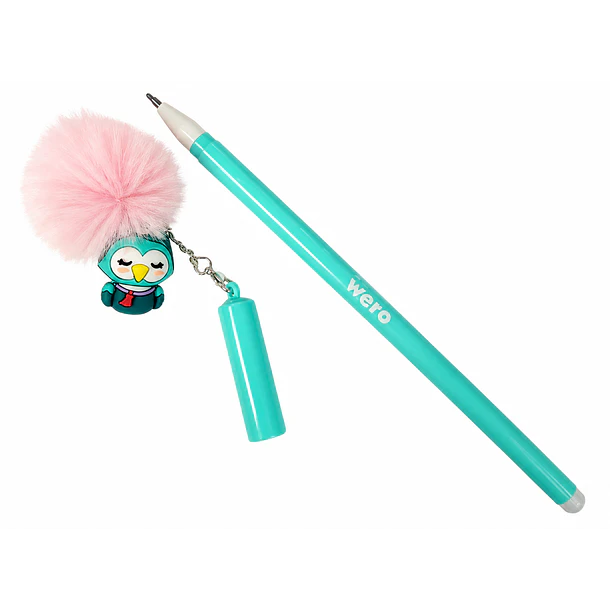 ROLLER BORRABLE WERO POMPÓN TINTA AZUL TRAZO MEDIO 2