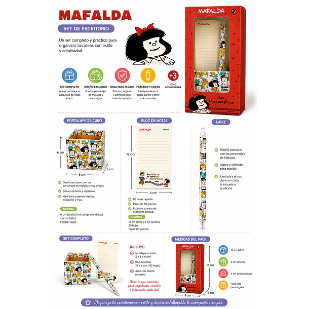 SET PORTALÁPICES MAFALDA 3 PIEZAS – TORRE 4