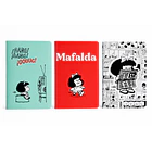 SET 3 LIBRETAS MAFALDA TORRE 10X15 CM RAYADO COMPOSICIÓN 1
