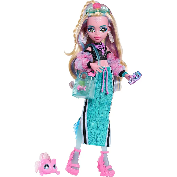 MUÑECA MONSTER HIGH LAGOONA BLUE CON MASCOTA NEPTUNA MATTEL 1
